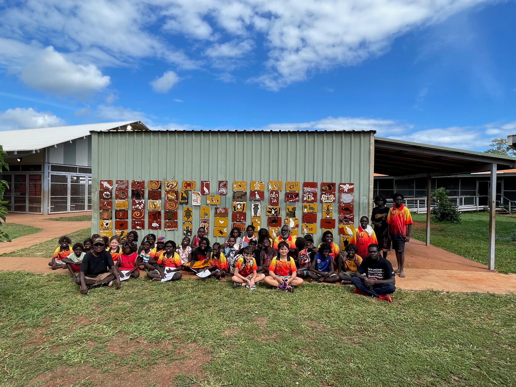 Artists in Schools totem wall