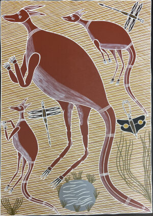 Charlie Djurritjini Juritjini - Gandayala (red kangaroo) - Painting - Daniel Warrulukuma