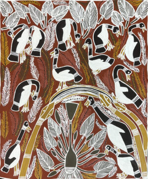 Gumang (Magpie Geese) - Painting - Joy  Burruna