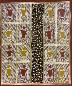 Warrnyu Dhawu (Flying Fox Story) - Painting - Johnny Malibirr
