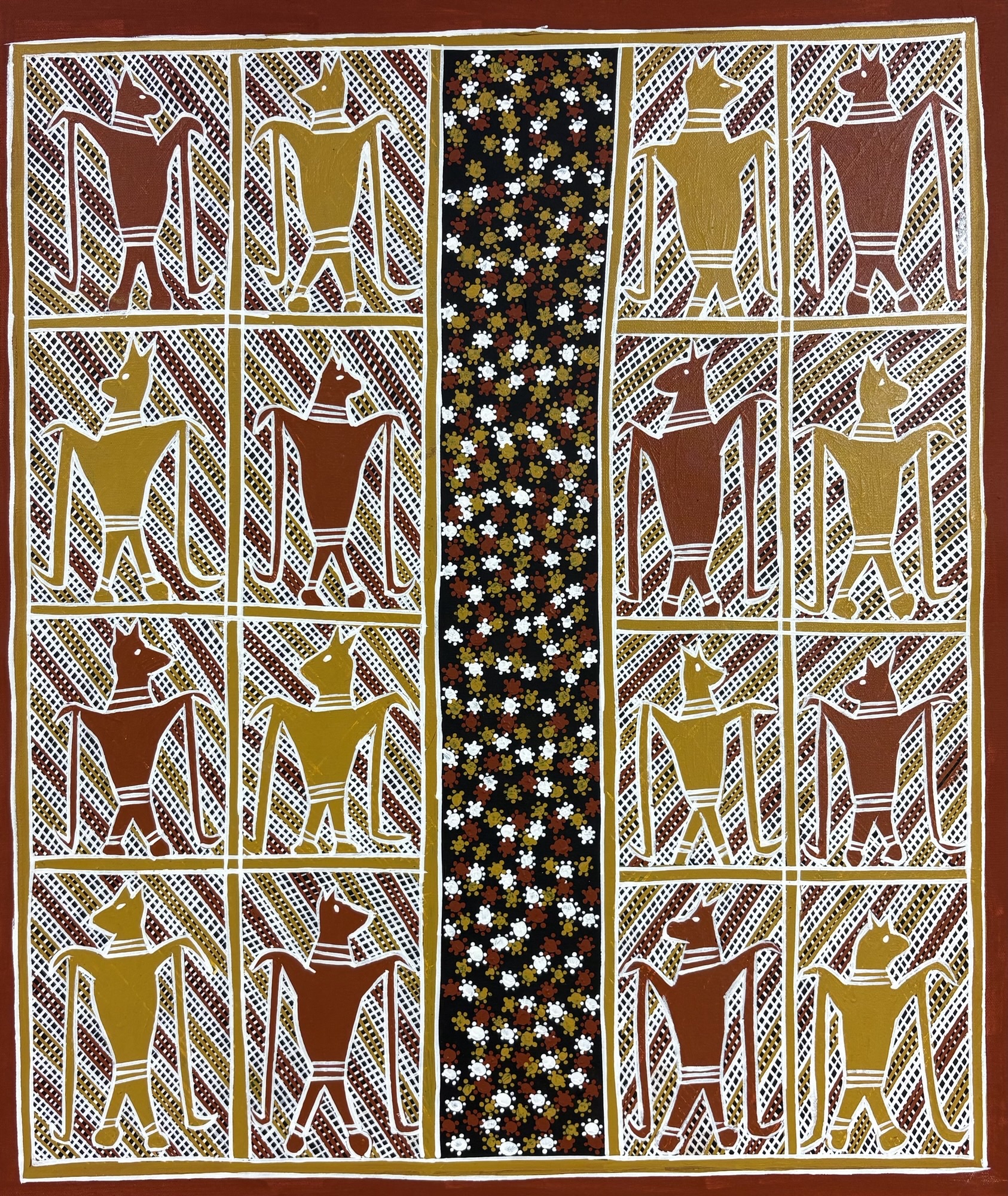 Warrnyu Dhawu (Flying Fox Story) - Painting - Johnny Malibirr