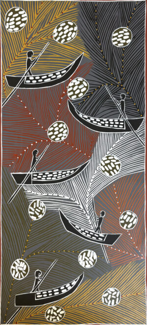 Naku (canoe) - Painting - Johnny Malibirr