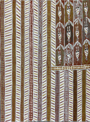 Warrnyu Dhawu (Flying Fox Story) - Painting - Evonne Rrarraypum