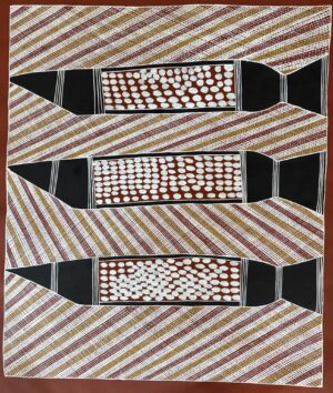 Naku (canoe) - Painting - Dorothy Djan'palil