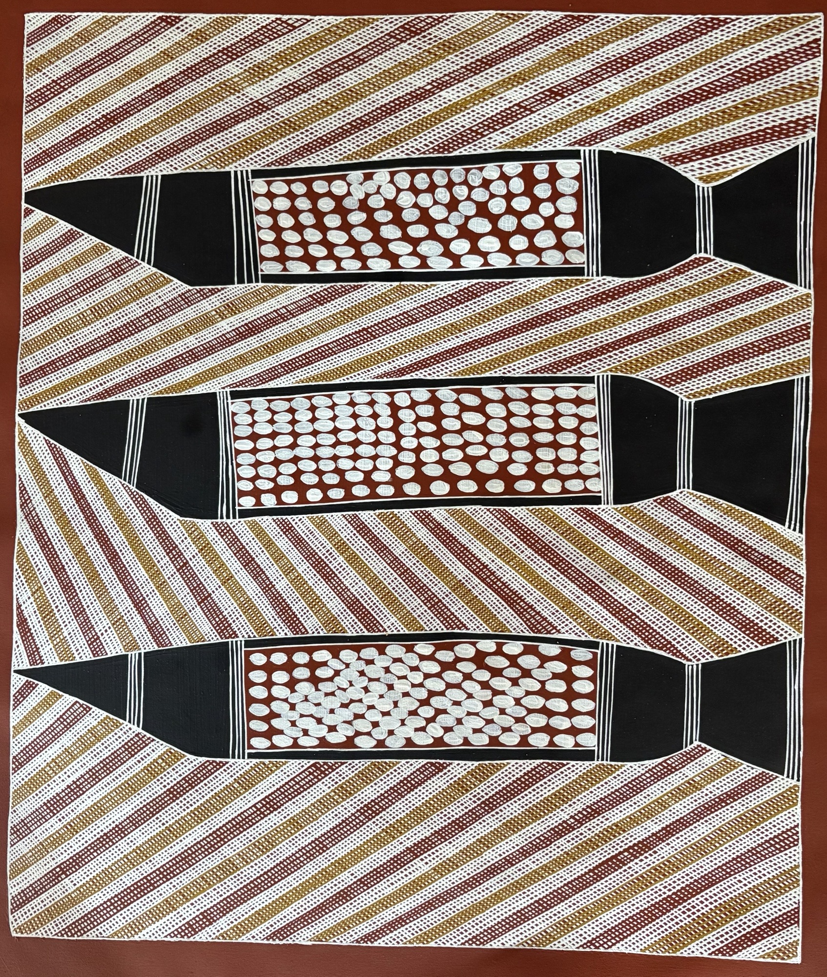 Naku (canoe) - Painting - Dorothy Djan'palil