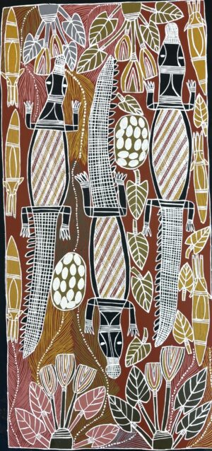Baru Dhawu (Crocodile Story) - Painting - Joy  Burruna