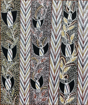 Warrnyu Dhawu (Flying Fox Story) - Painting - Joy Binindjilil