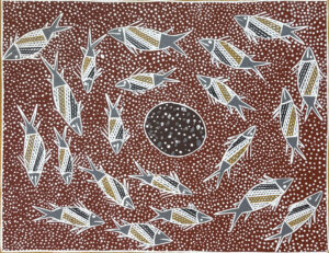 Goṉḏarra (Mullet) - Painting - Johnny Malibirr