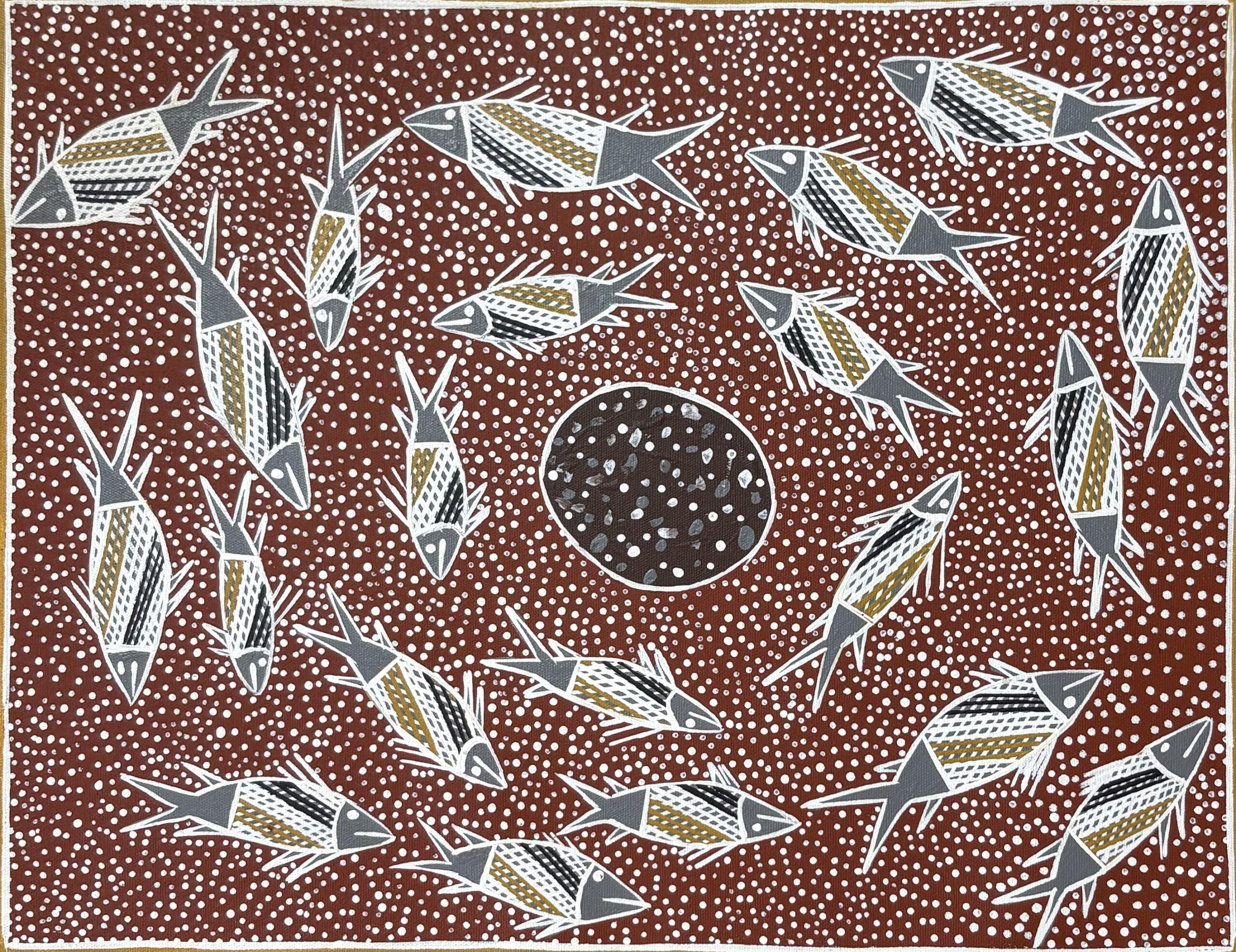 Goṉḏarra (Mullet) - Painting - Johnny Malibirr