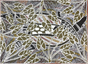 Bäru Dhäwu (Crocodile Story) - Painting - Selena Munguluma