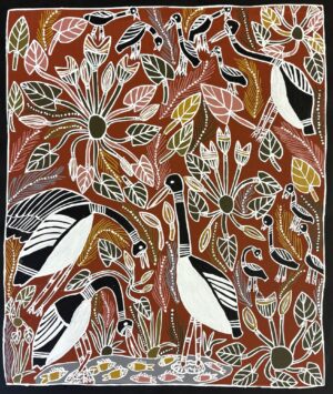 Gumang (Magpie Geese) - Painting - Joy  Burruna