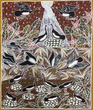 Gumang (Magpie Geese) - Painting - Selena Munguluma