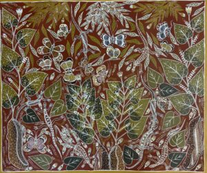 Baltji (Yam) ga bonba (butterfly) - Painting - Andrew  Wanamilil
