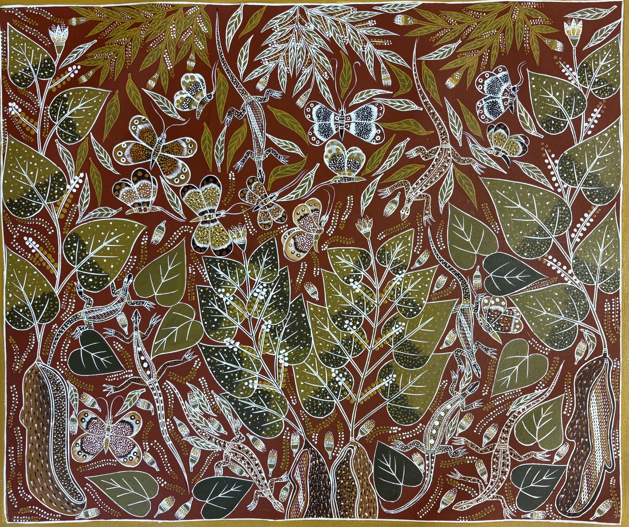 Baltji (Yam) ga bonba (butterfly) - Painting - Andrew  Wanamilil