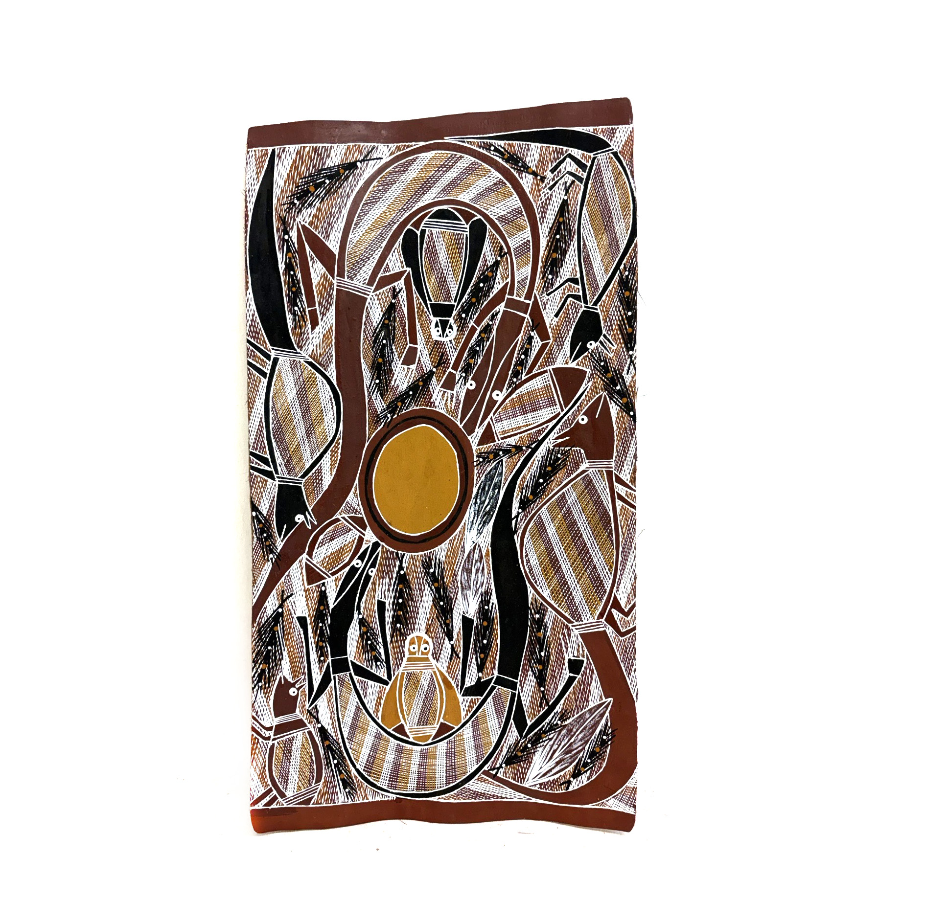 JB Fisher - Narrgi'ṉarrgi (possum- sugar glider) - Bark Painting - JB Fisher