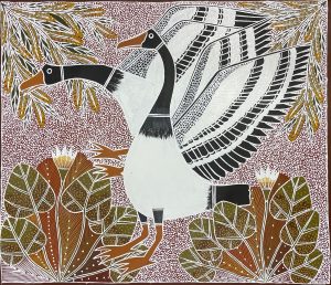 Gumang (Magpie Geese) by Andrew Wanamilil